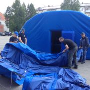 Переходной Модуль между надувной пневмокаркасной палаткой и спецавтомобилем